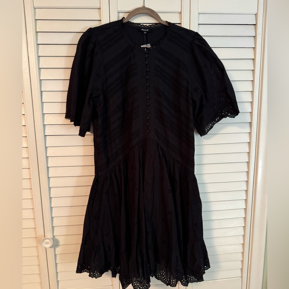 Madewell Black Eyelet Mini Dress